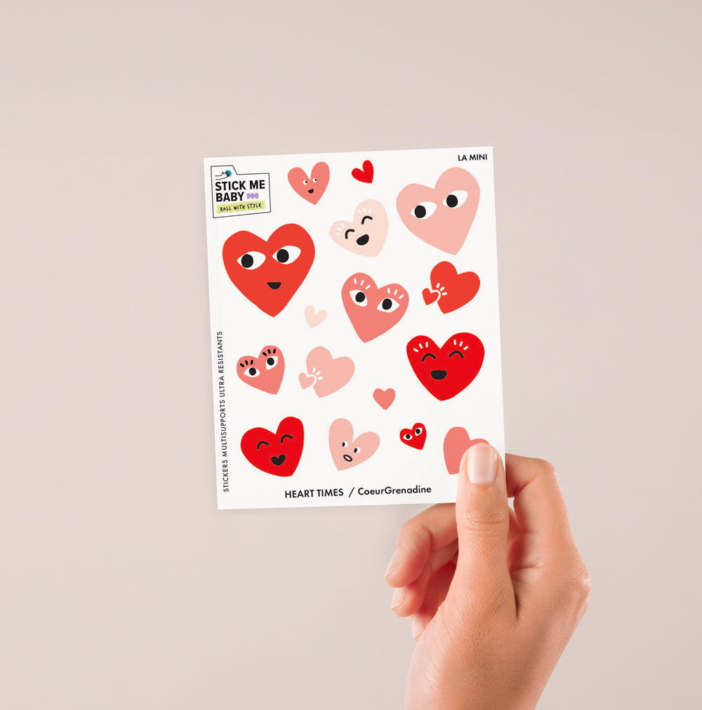 Planche de stickers | Edition limitée| Cœur grenadine – Little nomade
