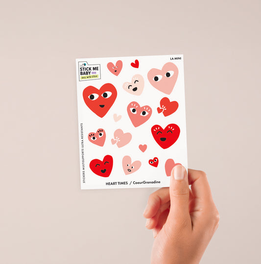 Planche de stickers | Edition limitée| Cœur grenadine